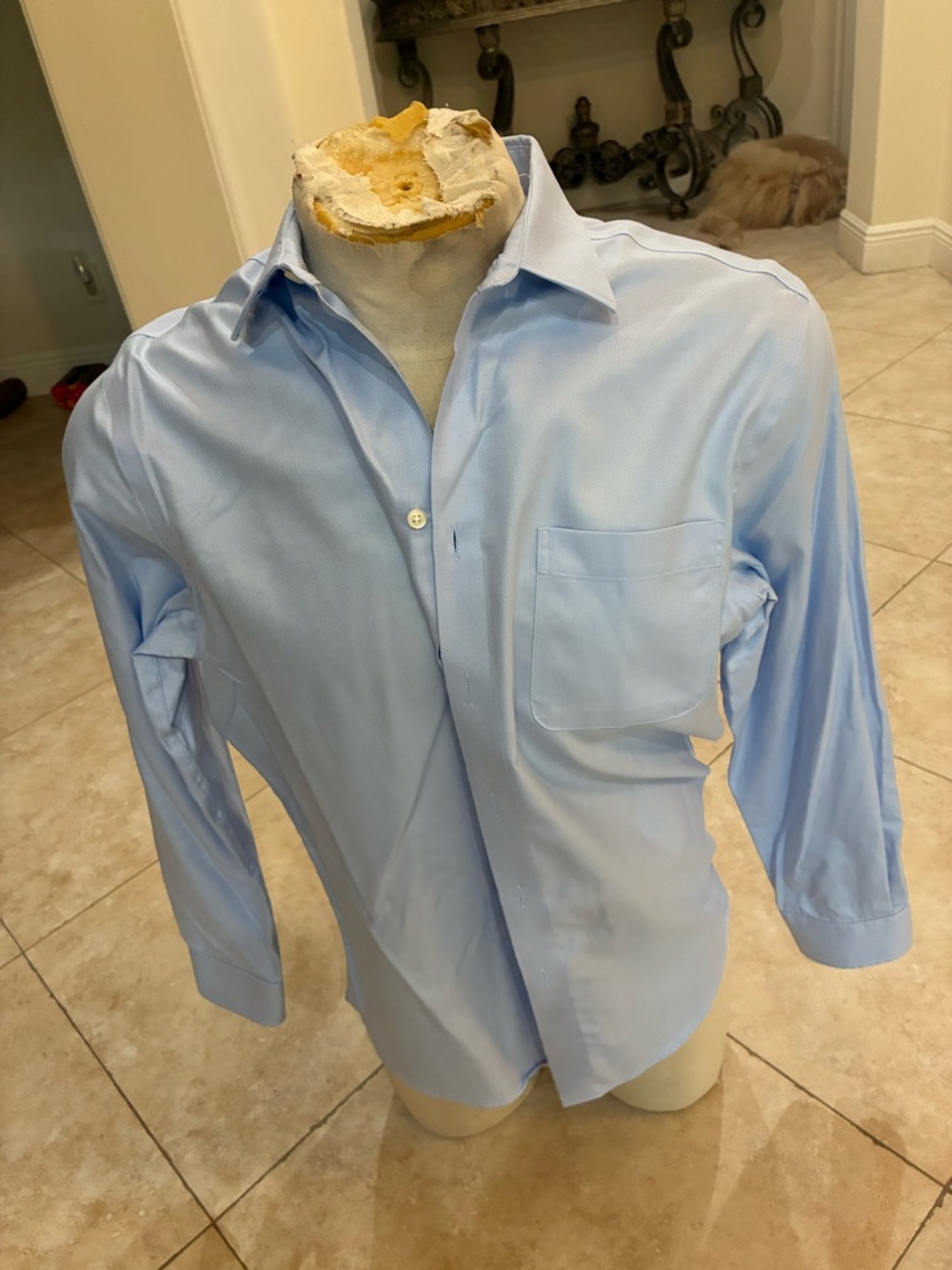Joseph Abboud Light Blue Men's Dress Shirt with Chest Pocket